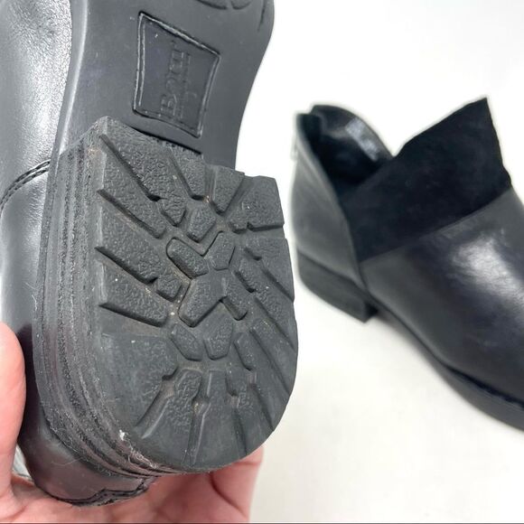 BORN kerri black distressed leather ankle boots size 7.5 - Picture 7 of 10